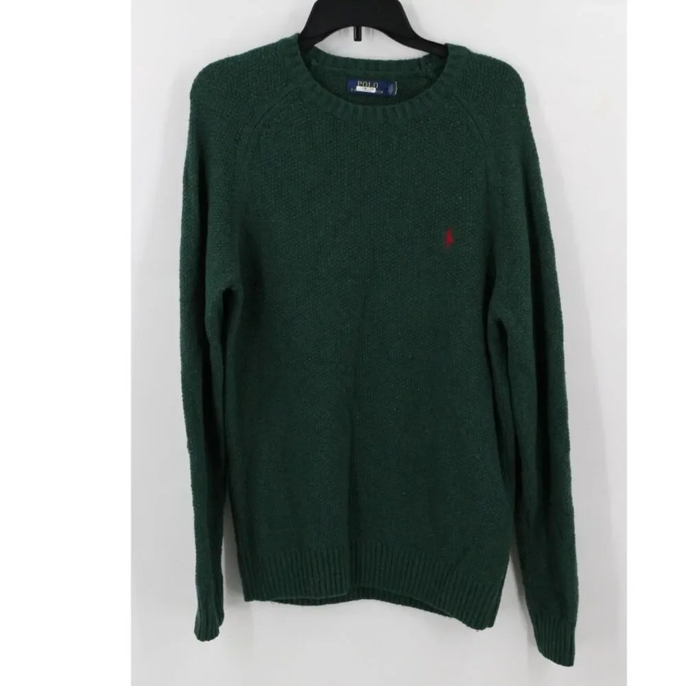 Polo Ralph Lauren Wool Blend Mens Pullover Dark Green Sweater Size Large